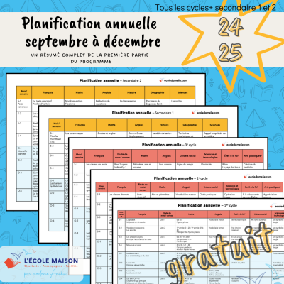 Planification annuelle 2024-2025